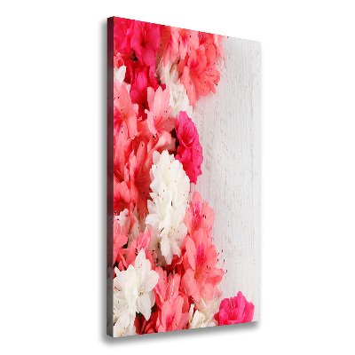 Picture canvas print Flowers on wood