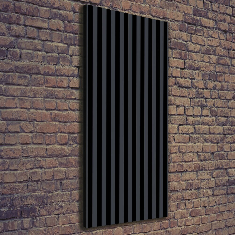 Wall art canvas large Black and gray stripes