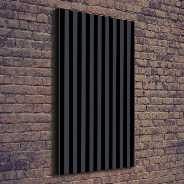 Wall art canvas large Black and gray stripes