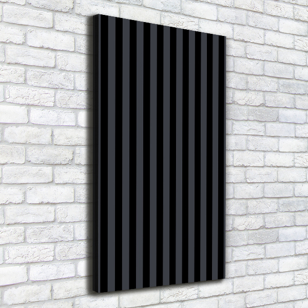 Wall art canvas large Black and gray stripes