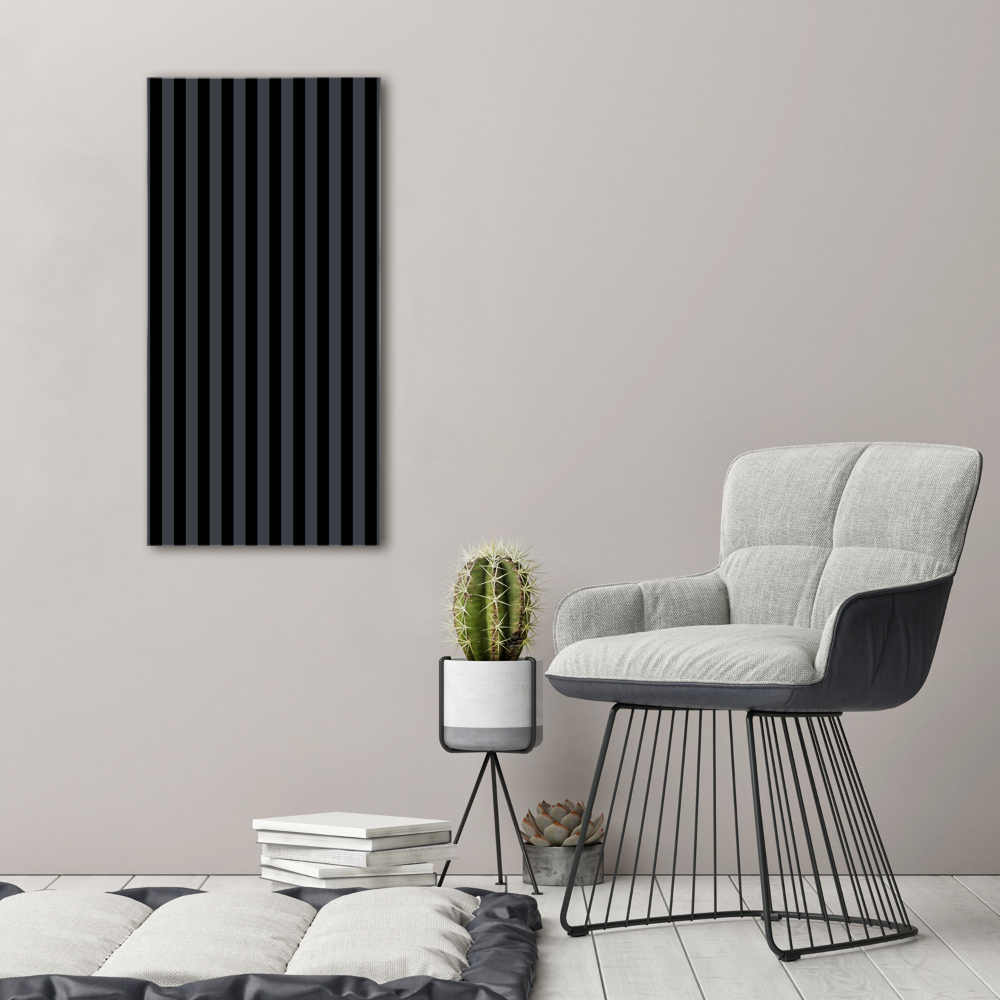 Wall art canvas large Black and gray stripes