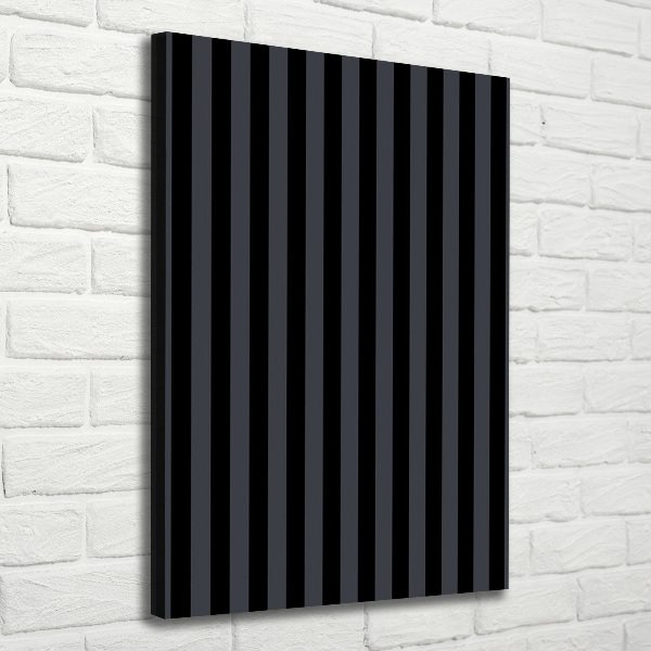 Wall art canvas large Black and gray stripes