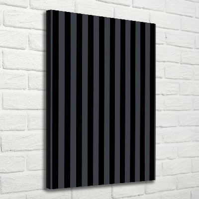 Wall art canvas large Black and gray stripes