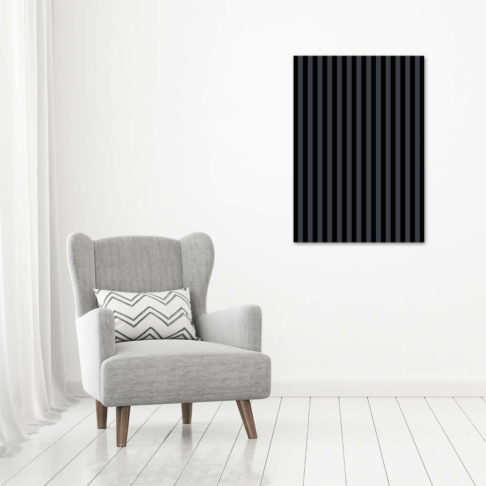 Wall art canvas large Black and gray stripes