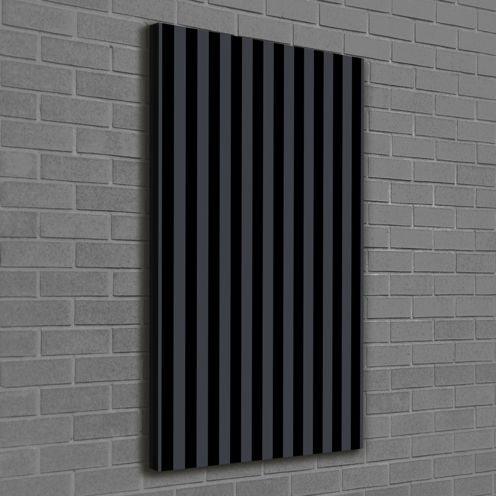 Wall art canvas large Black and gray stripes