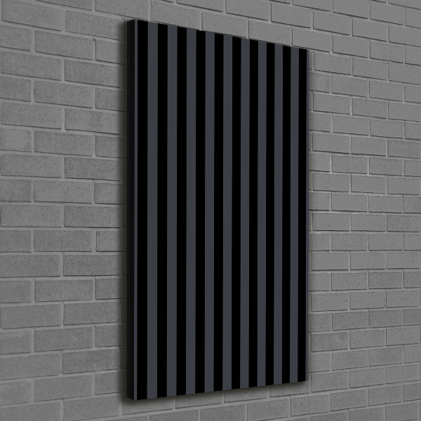 Wall art canvas large Black and gray stripes