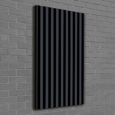 Wall art canvas large Black and gray stripes