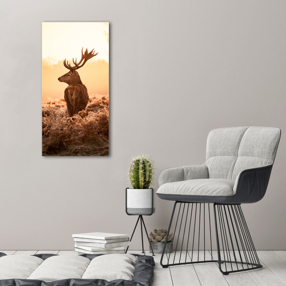 Canvas print Deer sunrise