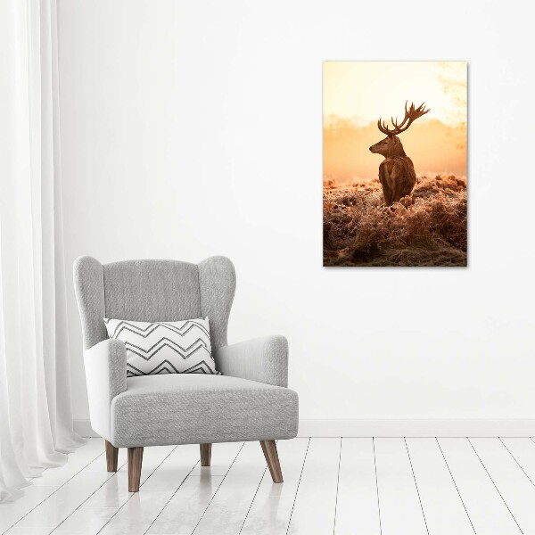 Canvas print Deer sunrise