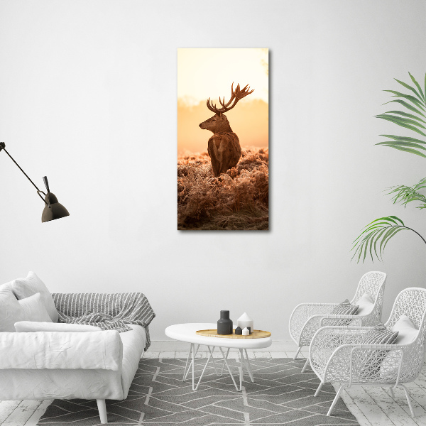 Canvas print Deer sunrise