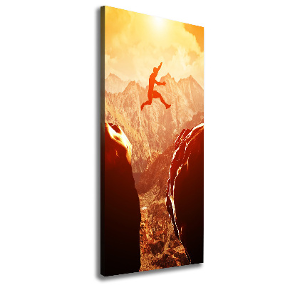 Canvas wall art Jump over the abyss