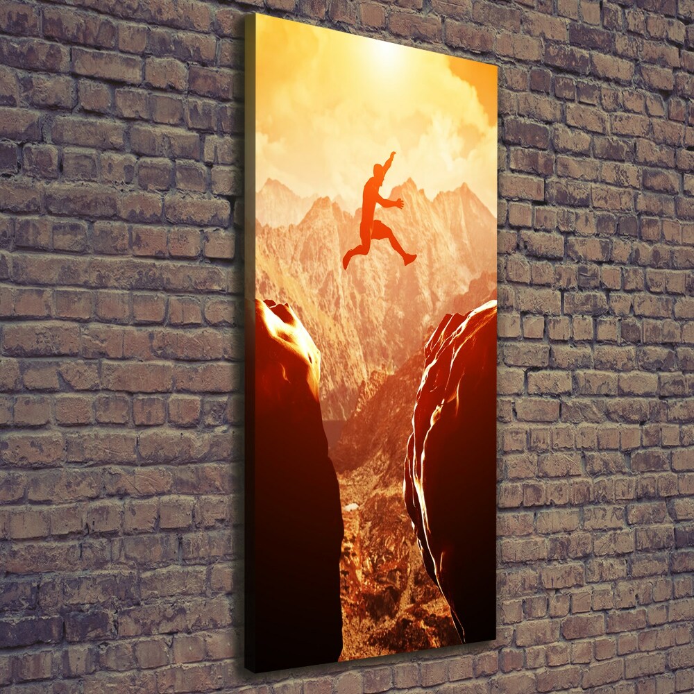 Canvas wall art Jump over the abyss