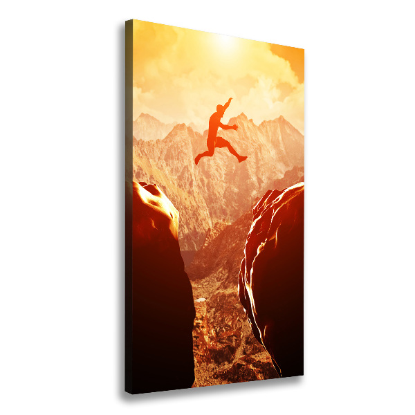 Canvas wall art Jump over the abyss