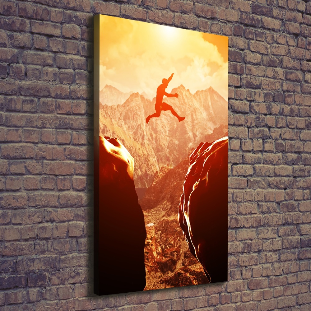 Canvas wall art Jump over the abyss