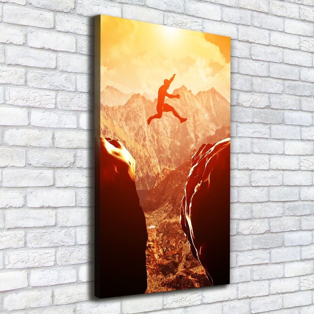 Canvas wall art Jump over the abyss