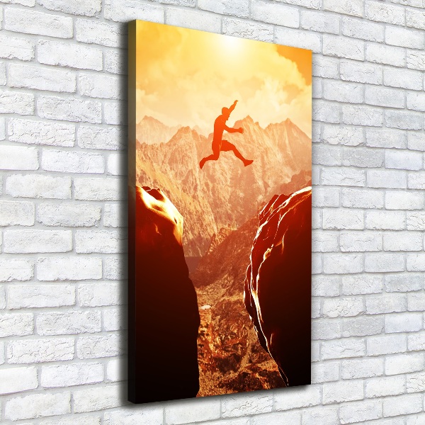 Canvas wall art Jump over the abyss