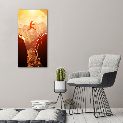 Canvas wall art Jump over the abyss