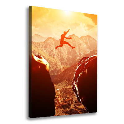 Canvas wall art Jump over the abyss