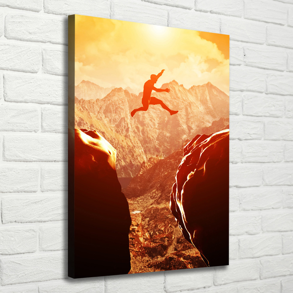 Canvas wall art Jump over the abyss