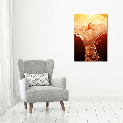 Canvas wall art Jump over the abyss