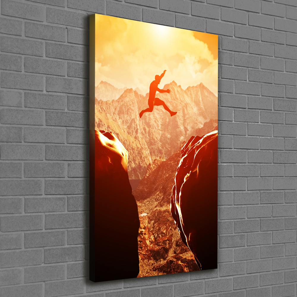 Canvas wall art Jump over the abyss