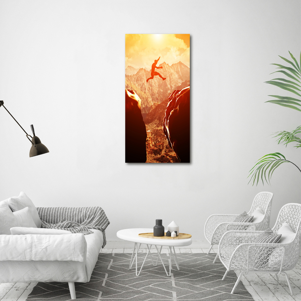 Canvas wall art Jump over the abyss