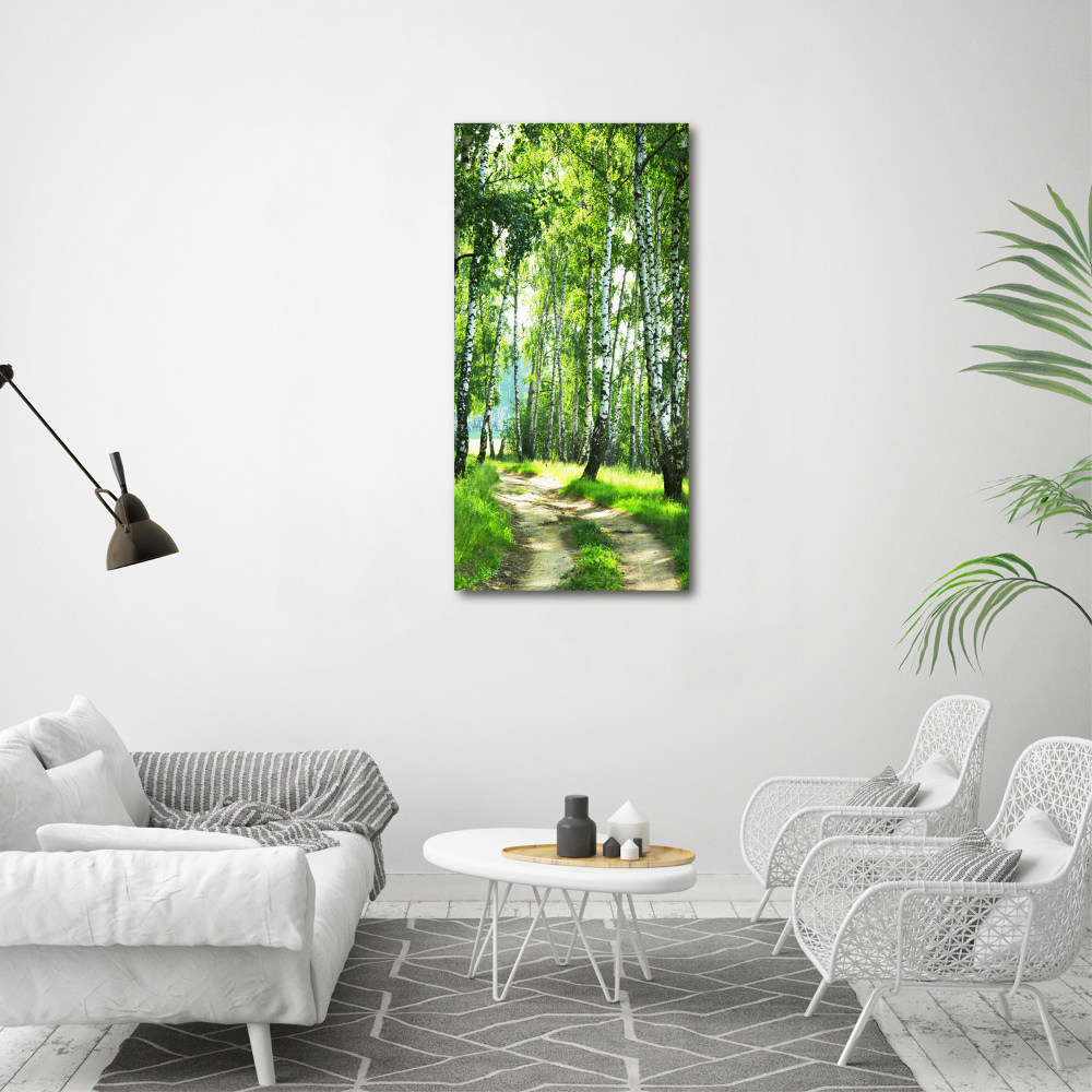 Canvas wall art Birch forest