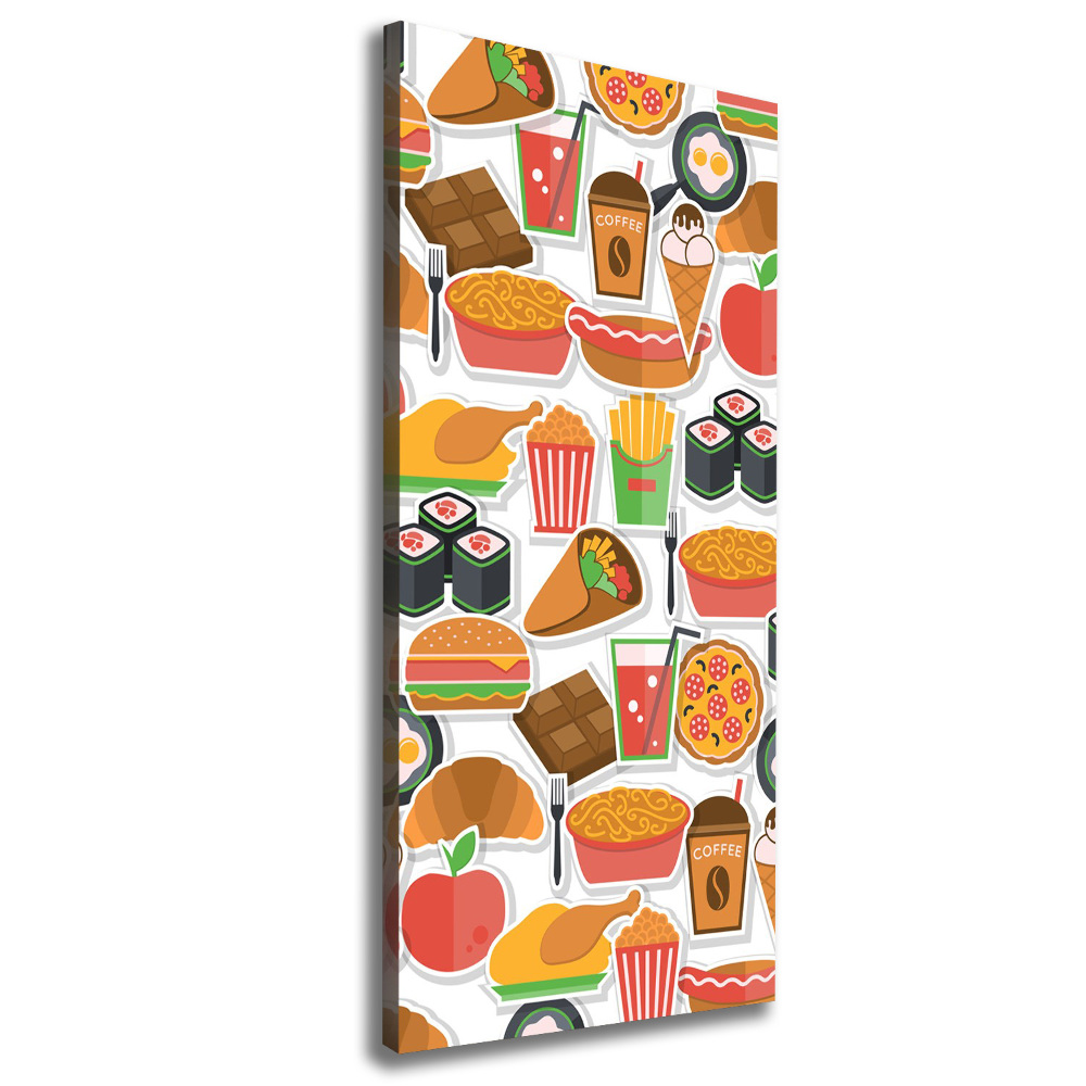 Wall art canvas Eating fast food