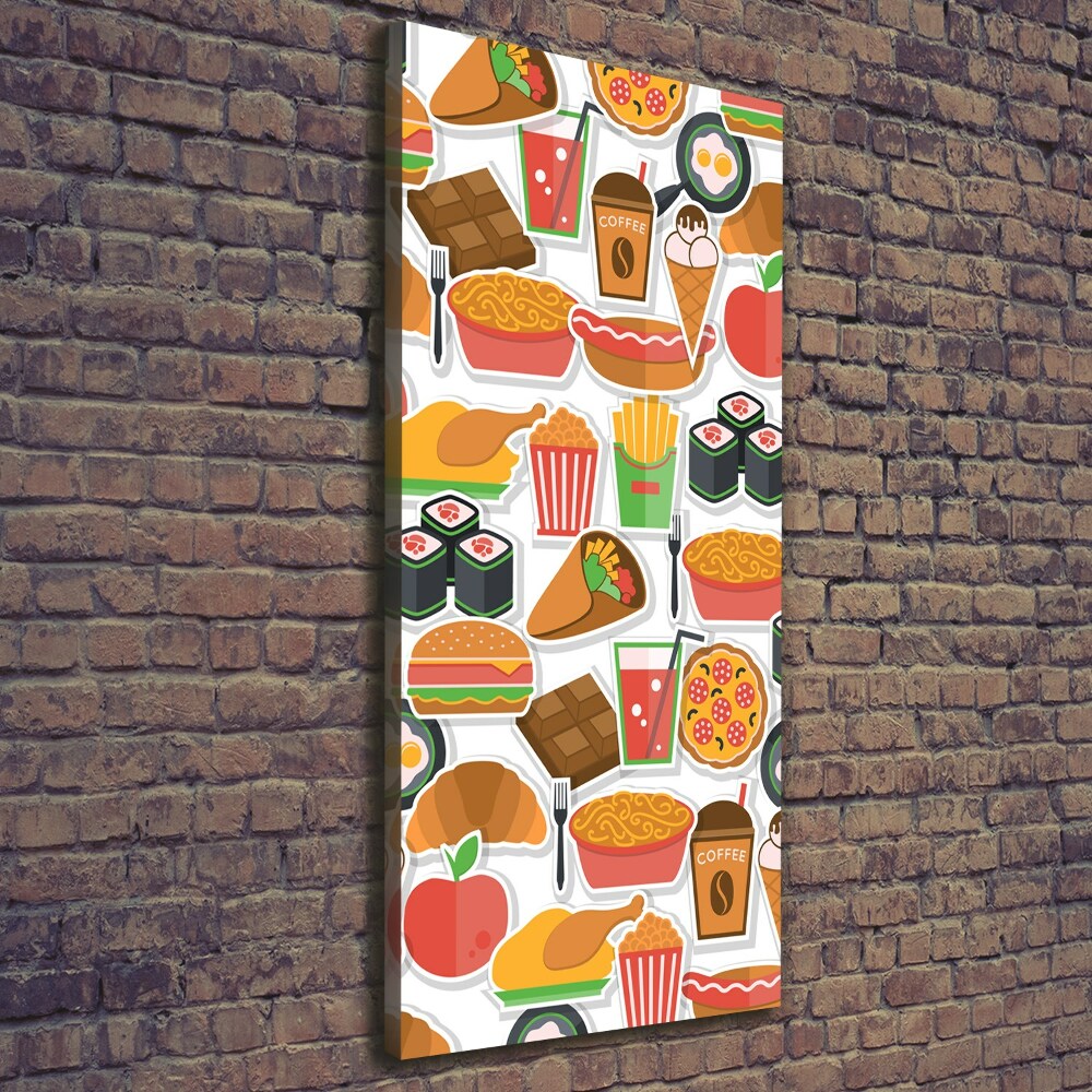 Wall art canvas Eating fast food