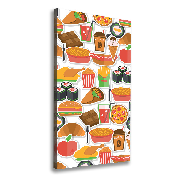 Wall art canvas Eating fast food