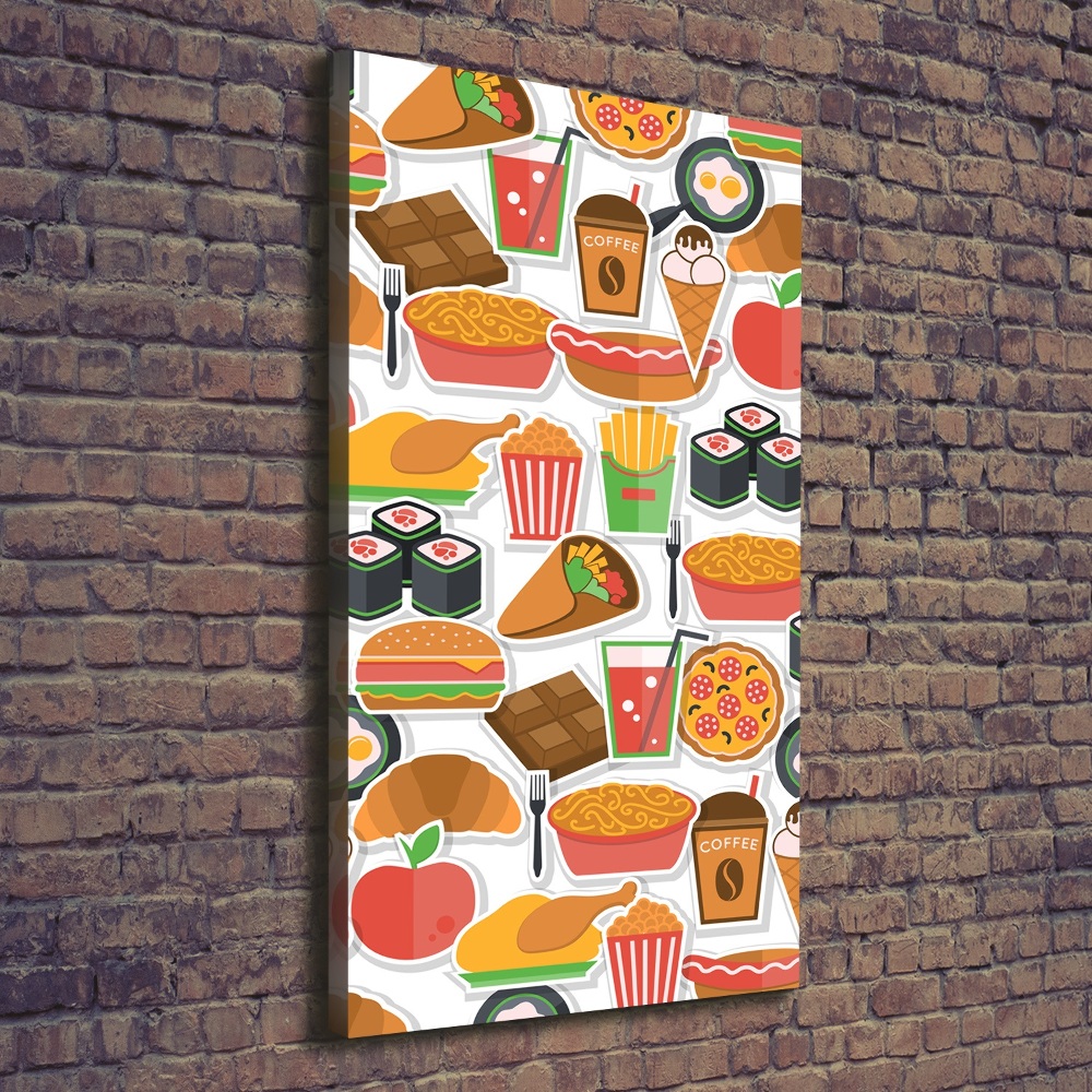 Wall art canvas Eating fast food