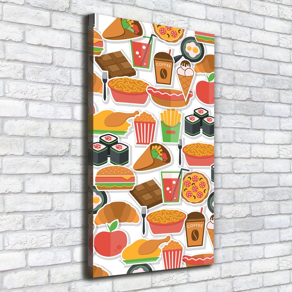 Wall art canvas Eating fast food