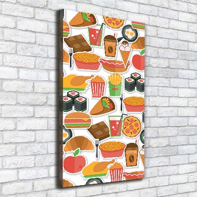 Wall art canvas Eating fast food