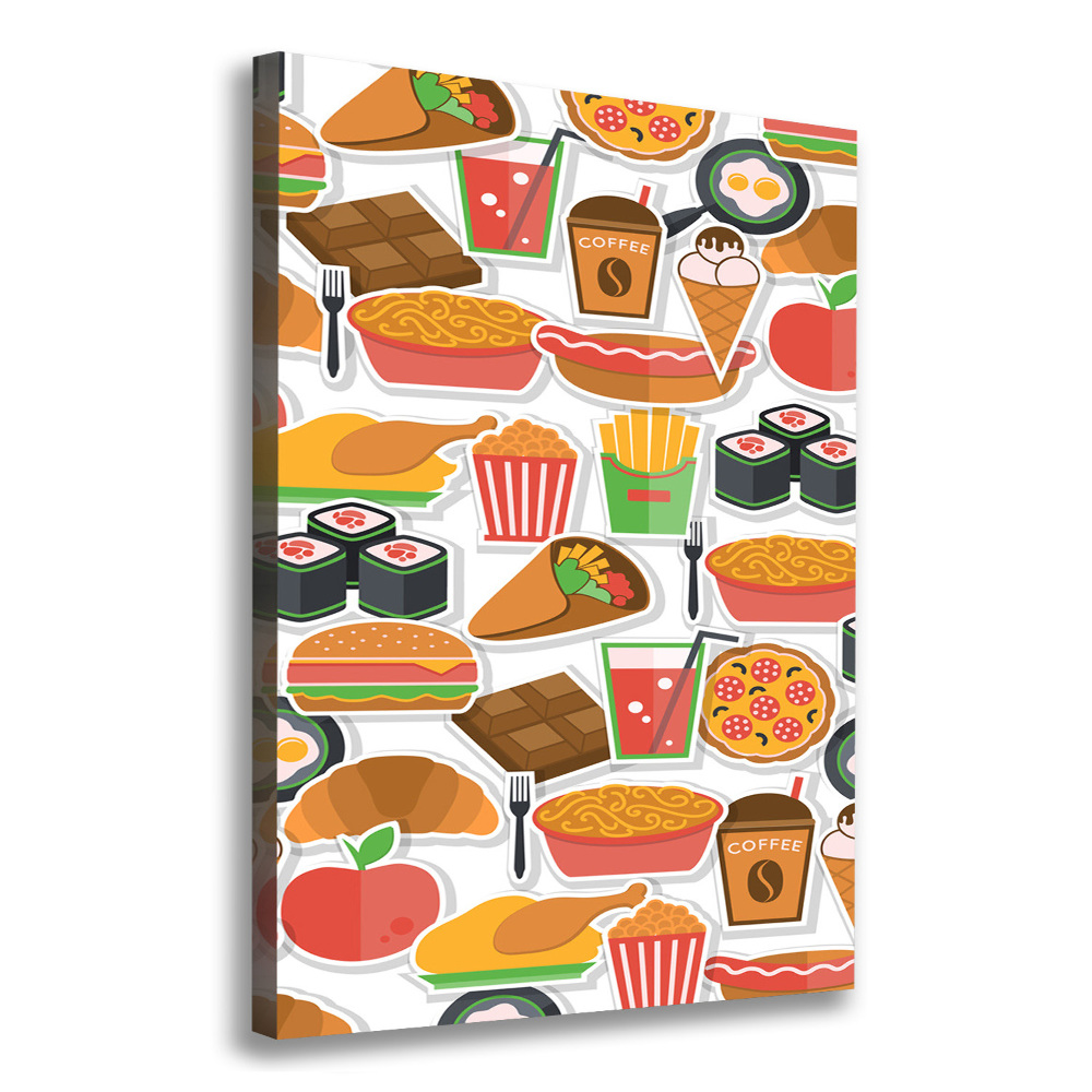 Wall art canvas Eating fast food