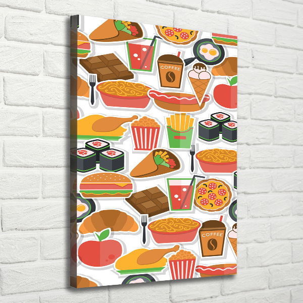 Wall art canvas Eating fast food