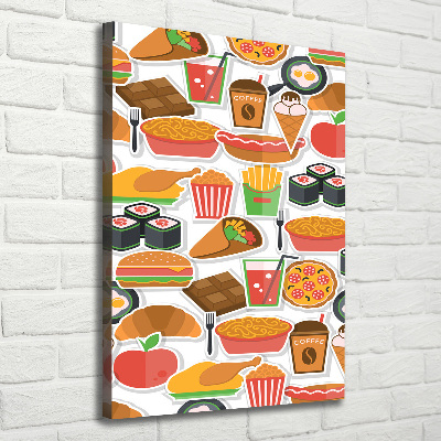 Wall art canvas Eating fast food