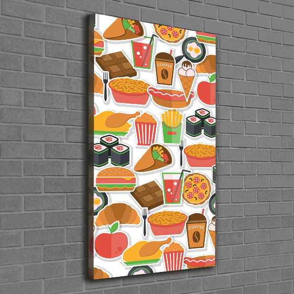 Wall art canvas Eating fast food