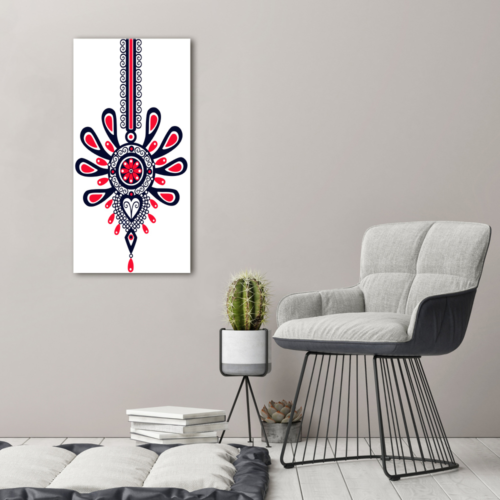 Large canvas wall art Polish folk pattern