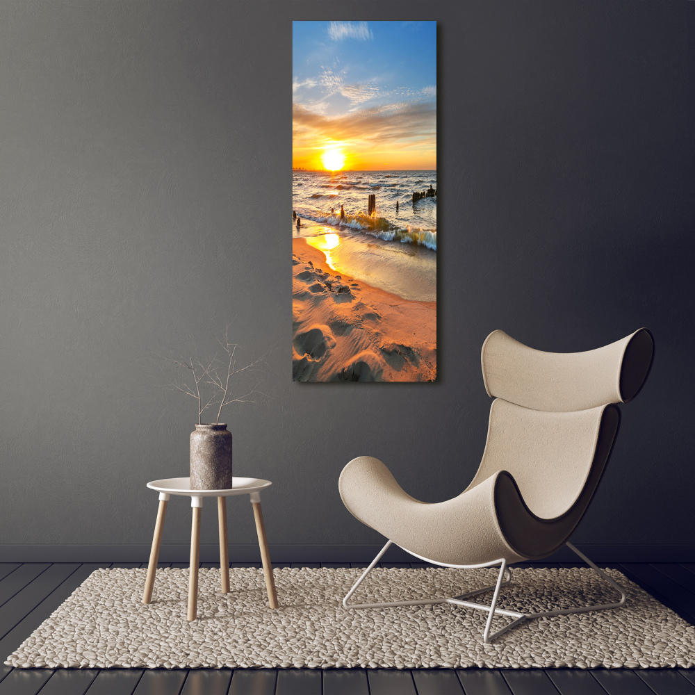 Large canvas wall art Sunset sea