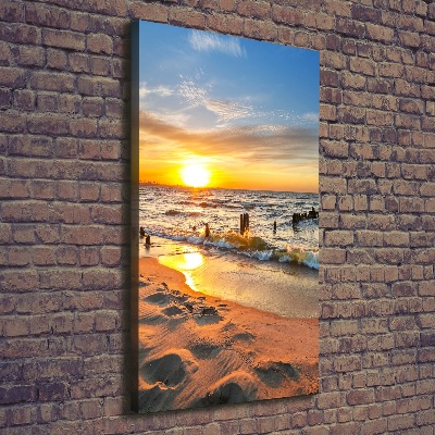 Large canvas wall art Sunset sea