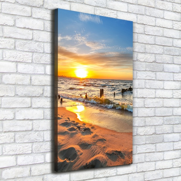 Large canvas wall art Sunset sea