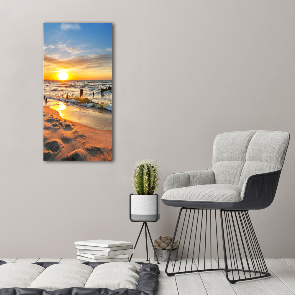 Large canvas wall art Sunset sea