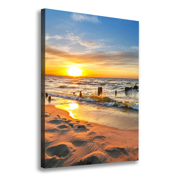 Large canvas wall art Sunset sea