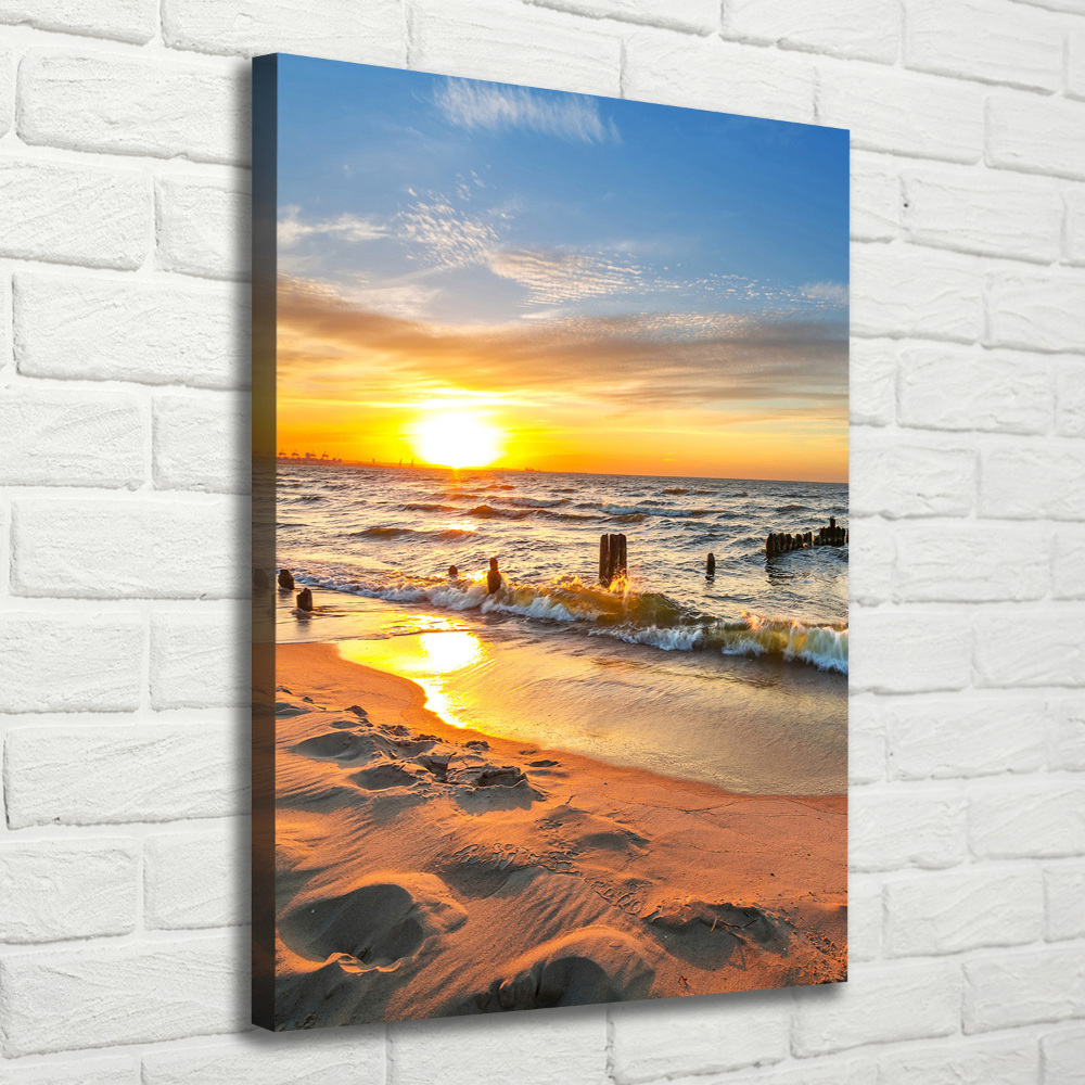 Large canvas wall art Sunset sea