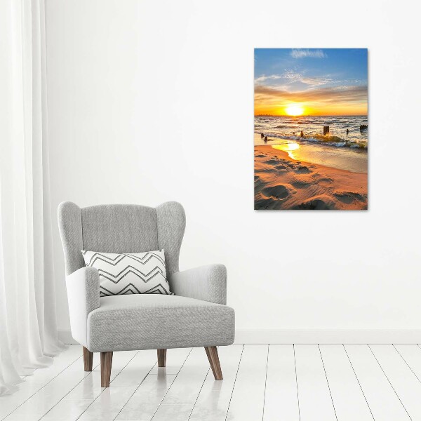 Large canvas wall art Sunset sea