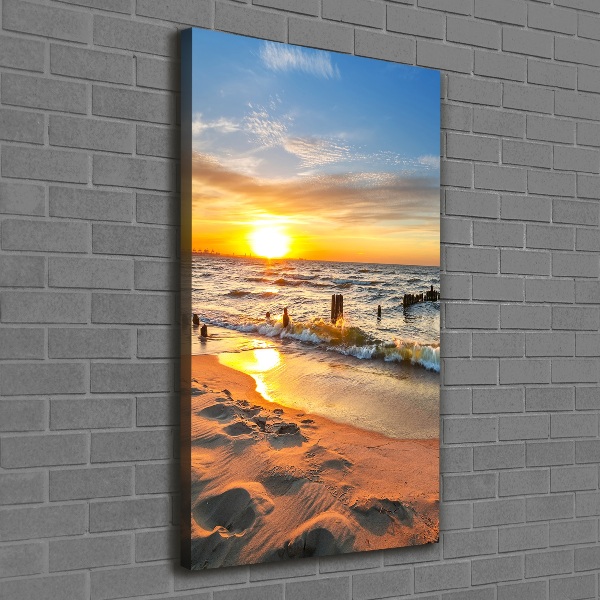 Large canvas wall art Sunset sea