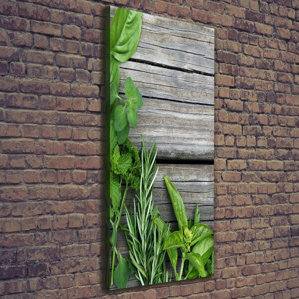 Wall canvas art Herbs on wood