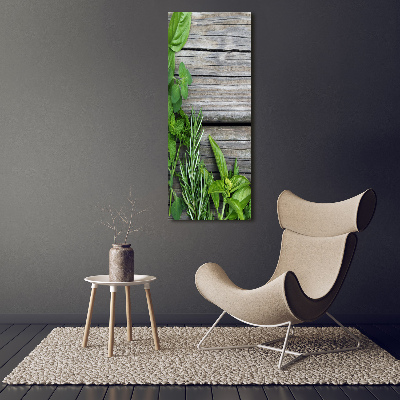 Wall canvas art Herbs on wood