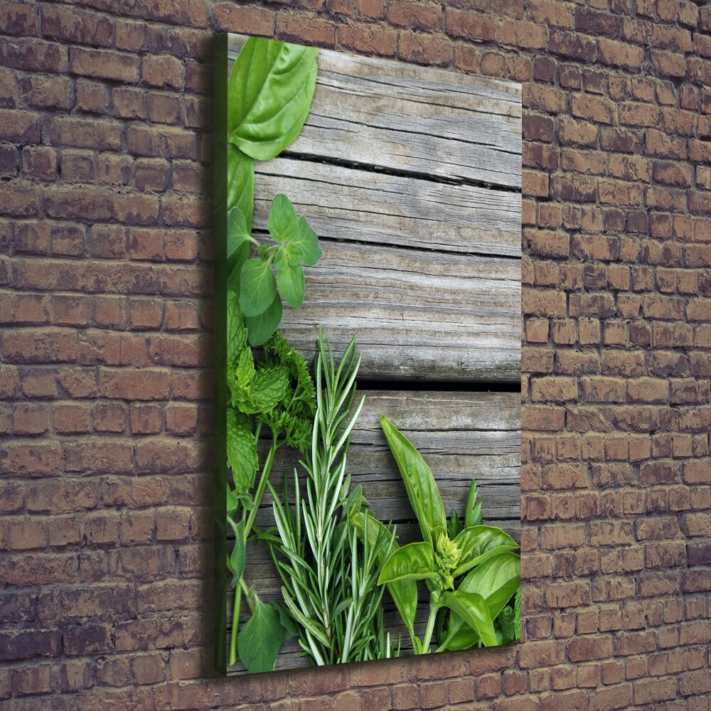 Wall canvas art Herbs on wood