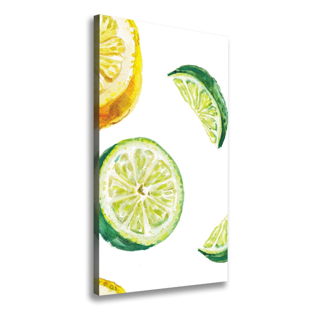 Picture canvas print Lime and lemons